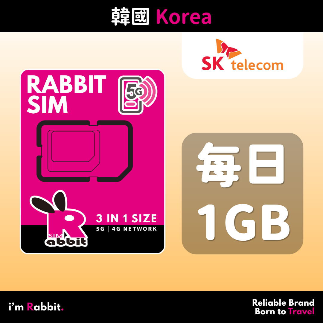 Korea 1GB/Day FUP Unlimited Data #SK Telecom