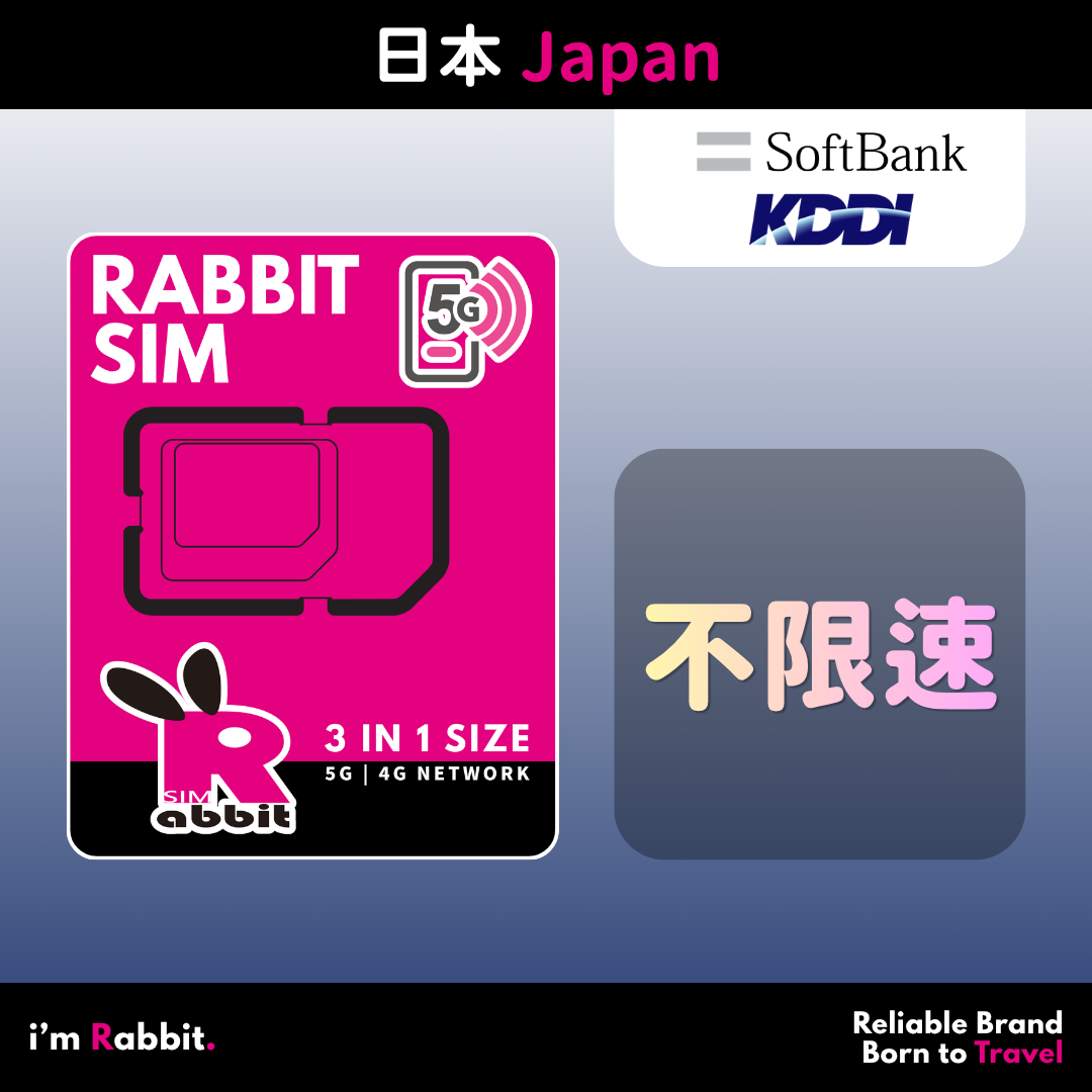 Japan Full-Speed Unlimited Data #SoftBank + KDDI