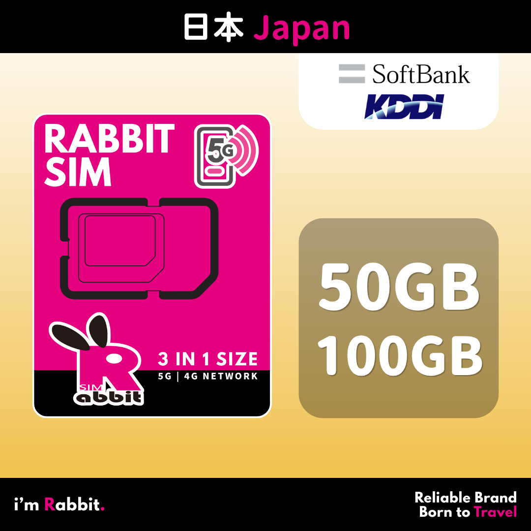 Japan 180 Days 50/100GB FUP Unlimited Data #SoftBank + KDDI